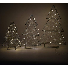 SET 3 ALBERI XMAS LIGHT 60/80/100 MICROLED CM.25/35/45 (2pz)